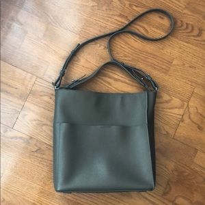 All Saints Mast North South Gray Crossbody Tote